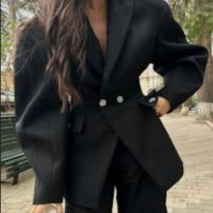 Anouki Slim Waist Wool Blazer Black XS